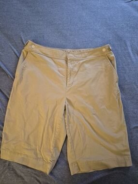 Plus Size 14 W Women's Tan POLO Shorts – Lightweight Casual Summer Style